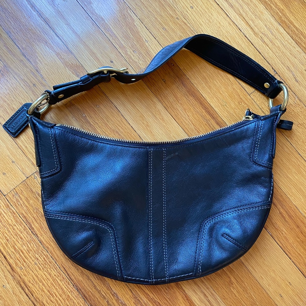 Coach Black leather mini bag